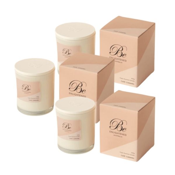Cafe Caramel Be Enlightened Petite Scented Candle 3 Pk. (25hrs)