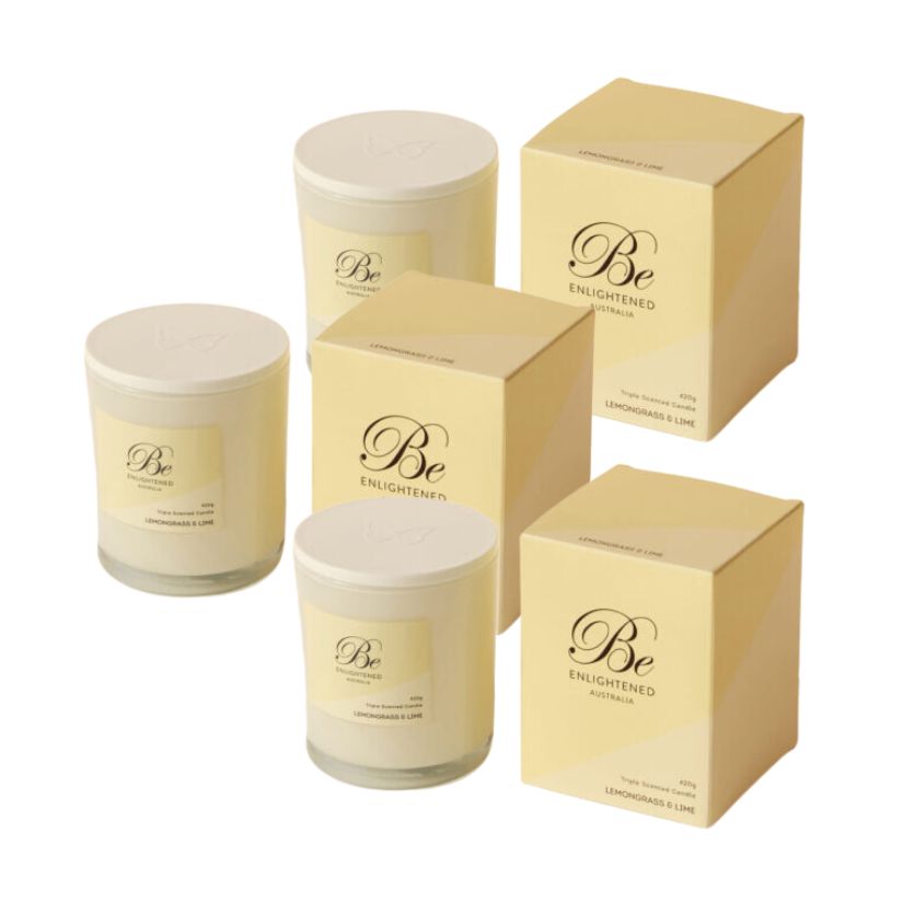 Lemongrass & Lime Be Enlightened Petite Scented Candle 3 Pk. (25hrs)