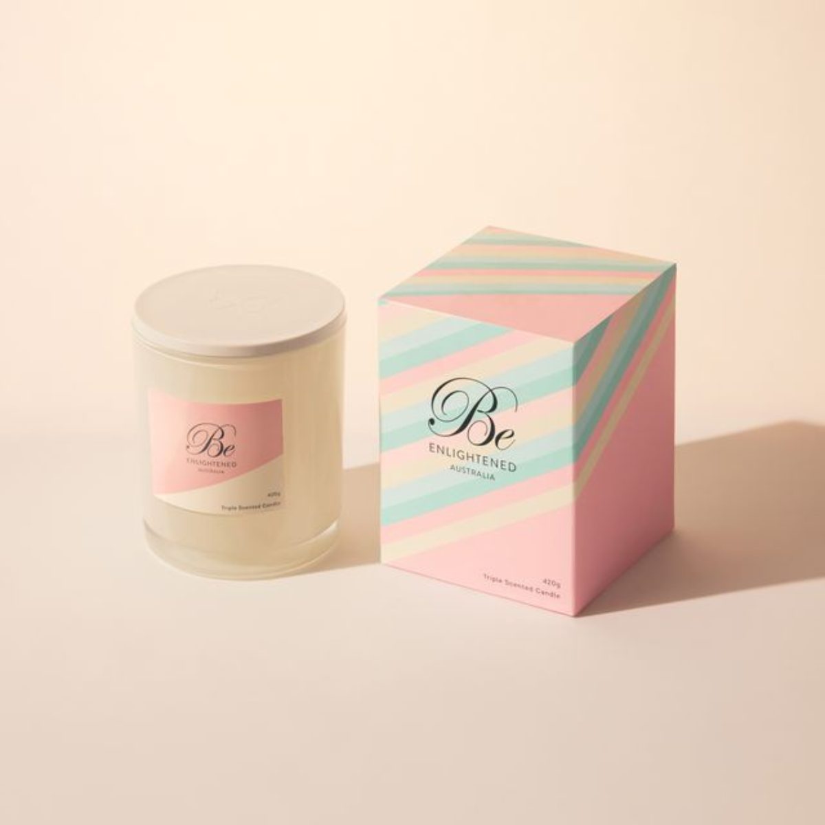 Peach Iced Tea Be Enlightened Triple Scented Elegant Candle (product Photo)