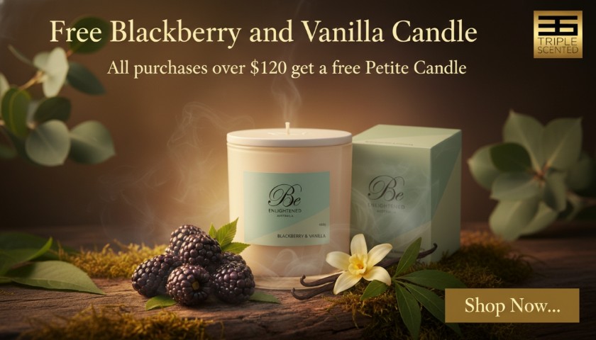 Free Be Enlightened Petite Blackberry & Vanilla Candle