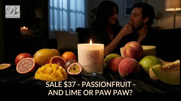 Passionfruit & Paw Paw or Passionfruit & Lime Candles by Be Enlightened on sale now